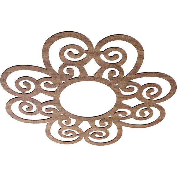 Cohen Wood Fretwork Pierced Ceiling Medallion, Walnut, 38OD X 13ID X 1/4T